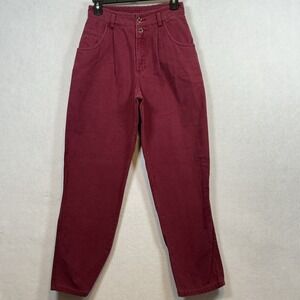 Vintage 90's High Waisted Pants Burgundy Lizwear by Liz Claiborne Size 6 Petite